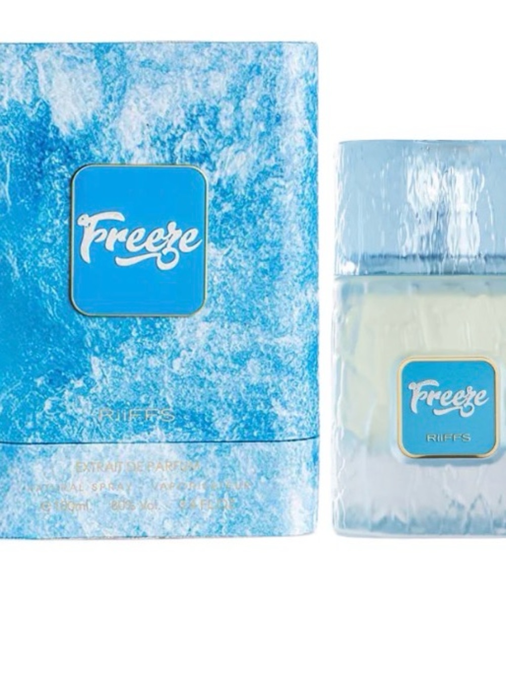Freeze Blue & White Textured Glass Perfume Bottle